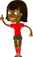 cartoon pretty girl with idea png