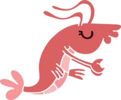 mano dibujado peculiar dibujos animados contento camarón png
