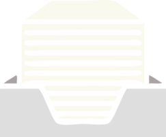 flat color retro cartoon of a stack of office papers png