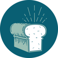 icon of a tattoo style loaf of bread png