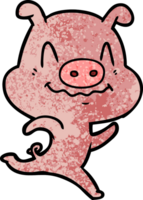 cochon de dessin animé nerveux png