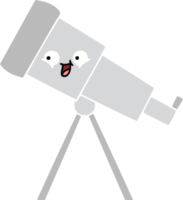 flat color retro cartoon of a telescope png