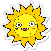 sticker of a cartoon happy sun png