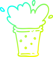 cold gradient line drawing of a cartoon fizzy drink png