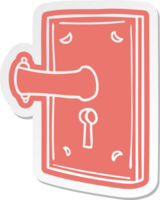 tecknad klistermärke av ett dörrhandtag png