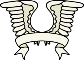 traditional tattoo with banner of a wing png