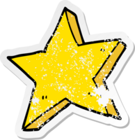 distressed sticker of a cartoon star png