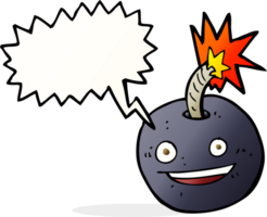 Cartoon brennende Bombe mit Sprechblase png