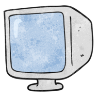 textured cartoon old computer monitor png