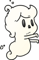 gradient cartoon illustration of a kawaii cute ghost png