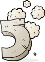 drawn cartoon stone number five png