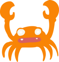 crabe de dessin animé de style plat couleur png