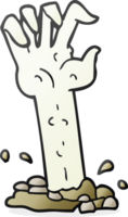 drawn cartoon zombie hand rising from ground png