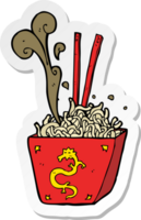 pegatina de una caricatura de fideos en una caja png