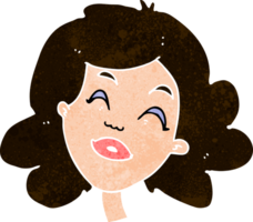 cartoon happy female face png