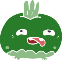 dessin animé doodle heureux légume racine png