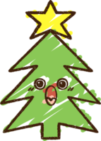 dibujo de tiza del árbol de navidad png