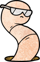 cartoon cool worm png