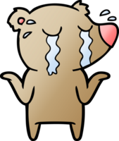 cartoon crying bear png