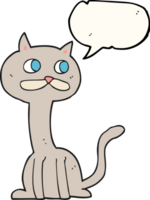 desenhado discurso bolha desenho animado gato png