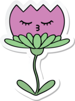 sticker of a cute cartoon flower png