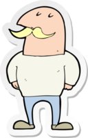 sticker of a cartoon bald man with mustache png