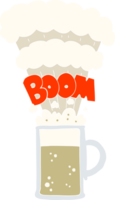 flat color illustration of exploding beer png