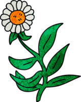 mão desenhado peculiar desenho animado margarida flor png