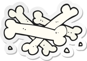 sticker of a cartoon pile of bones png