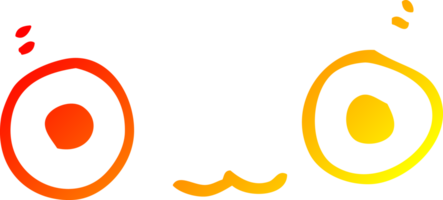 warm gradient line drawing of a cute cartoon face png