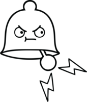 line drawing cartoon of a ringing bell png