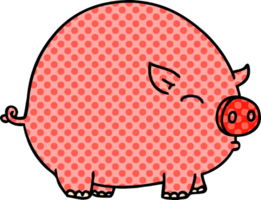 comic book style quirky cartoon pig png