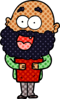 cartoon crazy happy man with beard and book png