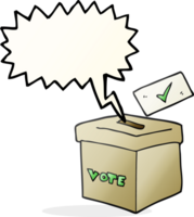 dibujado habla burbuja dibujos animados votación caja png