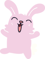 hand drawn quirky cartoon rabbit png