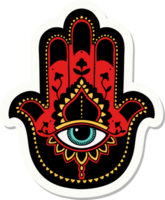 sticker of tattoo in traditional style of a hamza png