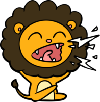 dessin animé lion rugissant png