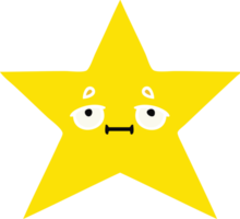 flat color retro cartoon of a gold star png