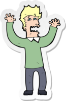 sticker of a cartoon terrified man png