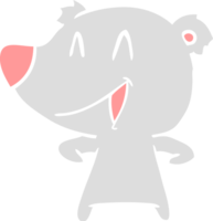 laughing bear flat color style cartoon png