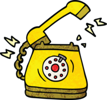 cartoon doodle ringing telephone png