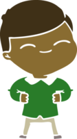 menino sorridente dos desenhos animados de estilo de cor plana png