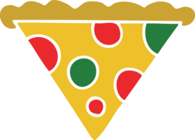 hand drawn quirky cartoon slice of pizza png