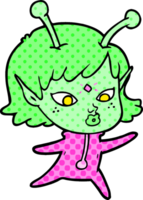 pretty cartoon alien girl png