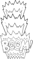 drawn black and white cartoon boom symbol png