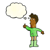 cartoon poor man with thought bubble png