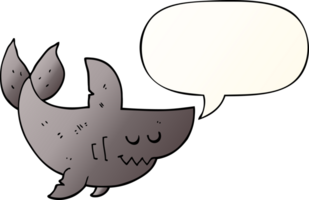 cartoon shark with speech bubble in smooth gradient style png