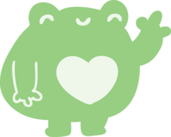 cute waving frog png