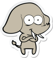 adesivo di un elefante cartone animato felice png