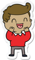 sticker of a cartoon happy man png